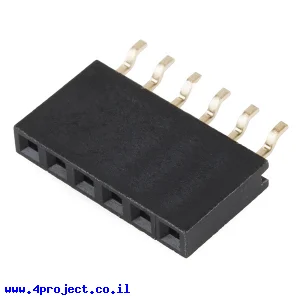 מחבר שורה נקבה - 1x6 שוכב - להלחמת SMD