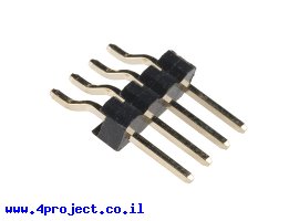 תמונה של מוצר מחבר שורה זכר - 1x4 שוכב - להלחמת SMD