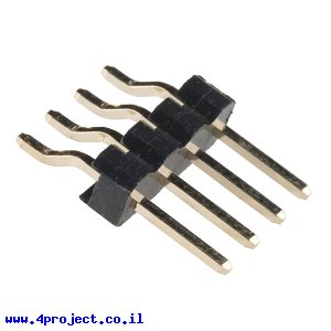 מחבר שורה זכר - 1x4 שוכב - להלחמת SMD