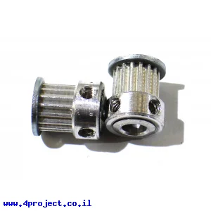 גלגלת רצועת תזמון GT2 6mm לציר 6.35 מ"מ - 16 שיניים