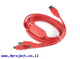 תמונה של מוצר כבל USB תלת ראשי - עם HUB