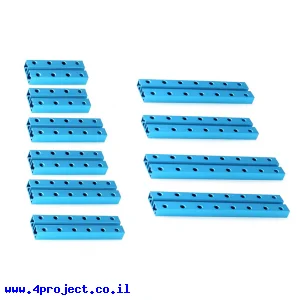 פרופיל אלומיניום 8x24 מ"מ - ערכה של 10 יחידות 5 סוגים קצרים - דגם קודם