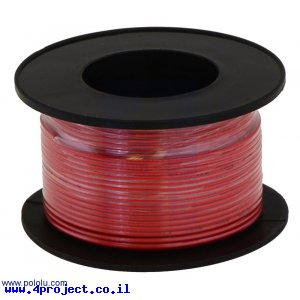 חוט רב גידי גמיש - AWG30 - אדום - 30 מטר