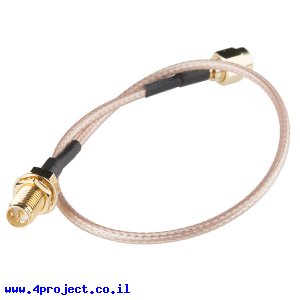 כבל מתאם RP-SMA זכר ל-RP-SMA נקבה - 25 ס"מ