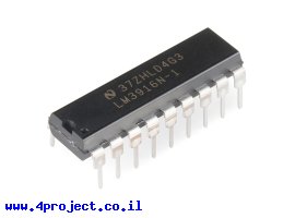 תמונה של מוצר שבב LM3916 (לוגריתמי) להפעלת פס לדים