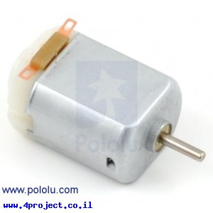 מנוע בגודל 130, מתח 1.5-6V, זרם תקיעה 4A