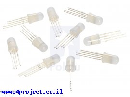 תמונה של מוצר לד 5 מ"מ RGB מט עם דוחף זרם WS2811 - חבילה של 10