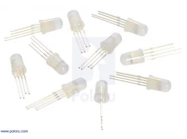 תמונה של מוצר לד 5 מ"מ RGB מט עם דוחף זרם WS2811 - חבילה של 10