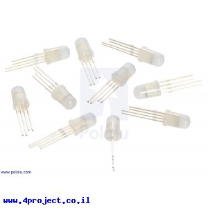 לד 5 מ"מ RGB מט עם דוחף זרם WS2811 - חבילה של 10