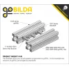 לוח מחורר 8x8, מידות 12x56 מ"מ, 1x7 חורים, אלומיניום - 2 יחידות