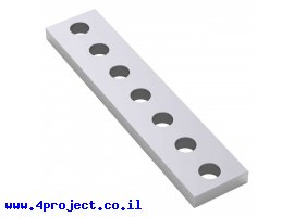 תמונה של מוצר לוח מחורר 8x8, מידות 12x56 מ"מ, 1x7 חורים, אלומיניום - 2 יחידות