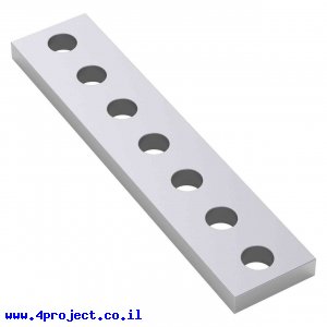 לוח מחורר 8x8, מידות 12x56 מ"מ, 1x7 חורים, אלומיניום - 2 יחידות