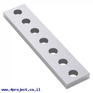 לוח מחורר 8x8, מידות 12x56 מ"מ, 1x7 חורים, אלומיניום - 2 יחידות