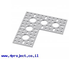 תמונה של מוצר לוח מחורר תבנית goBILDA, צורת L,  מידות 88x88 מ"מ, אלומיניום