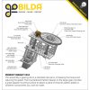 ספייסר לתבנית 16 מ"מ של goBILDA עם חורים מוסתרים - אורך 6 מ"מ