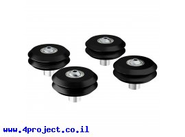 תמונה של מוצר גלגל W-Wheel לפרופיל goRAIL עם ספייסר מרכז 13 מ"מ - חבילה של 4
