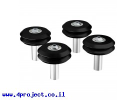 תמונה של מוצר גלגל W-Wheel לפרופיל goRAIL עם ספייסר מרכז 24 מ"מ - חבילה של 4