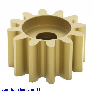 גלגל שיניים MOD 0.8, ציר C1-24T, פליז - 12 שיניים