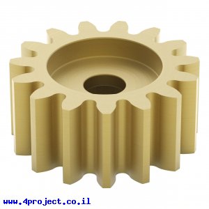 גלגל שיניים MOD 0.8, ציר C1-24T, פליז - 15 שיניים