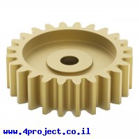 גלגל שיניים MOD 0.8, ציר C1-24T, פליז - 24 שיניים