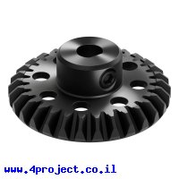 גלגל שיניים Miter MOD1.25 לציר 6 מ"מ, 45 מעלות, פלדה - 30 שיניים