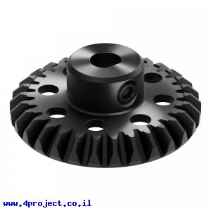 גלגל שיניים Miter MOD1.25 לציר 6 מ"מ, 45 מעלות, פלדה - 30 שיניים