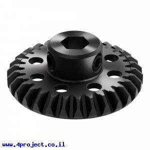 גלגל שיניים Miter MOD1.25 לציר REX 8 מ"מ, 45 מעלות, פלדה - 30 שיניים