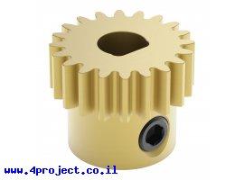 תמונה של מוצר גלגל שיניים MOD0.8 לציר 6 מ"מ בצורת D, פליז - 20 שיניים