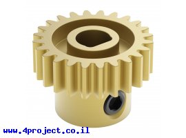 תמונה של מוצר גלגל שיניים MOD0.8 לציר 6 מ"מ בצורת D, פליז - 24 שיניים
