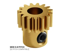 תמונה של מוצר גלגל שיניים MOD0.8 לציר 6 מ"מ, פליז - 15 שיניים