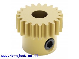 תמונה של מוצר גלגל שיניים MOD0.8 לציר 6 מ"מ, פליז - 20 שיניים
