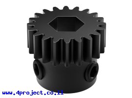 תמונה של מוצר גלגל שיניים MOD0.8 לציר 8 מ"מ בצורת REX, פלדה - 20 שיניים