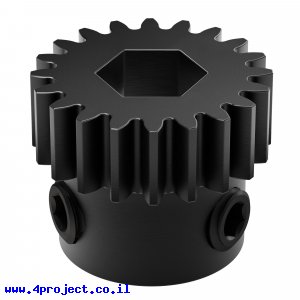 גלגל שיניים MOD0.8 לציר 8 מ"מ בצורת REX, פלדה - 20 שיניים