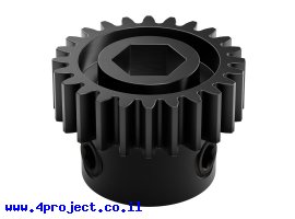 תמונה של מוצר גלגל שיניים MOD0.8 לציר 8 מ"מ בצורת REX, פלדה - 24 שיניים