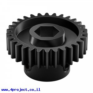 גלגל שיניים MOD0.8 לציר 8 מ"מ בצורת REX, פלדה - 30 שיניים