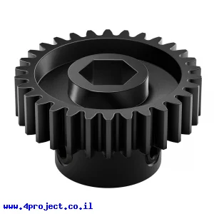 גלגל שיניים MOD0.8 לציר 8 מ"מ בצורת REX, פלדה - 30 שיניים