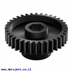 גלגל שיניים MOD0.8 לציר 8 מ"מ בצורת REX, פלדה - 36 שיניים