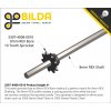 גלגל שיניים לשרשרת 8mm, לציר 8 מ"מ בצורת REX, פלדה - 10 שיניים