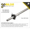 גלגל שיניים לשרשרת 8mm, לציר 8 מ"מ בצורת REX, פלדה - 10 שיניים