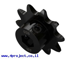 תמונה של מוצר גלגל שיניים לשרשרת 8mm, לציר 8 מ"מ בצורת REX, פלדה - 10 שיניים
