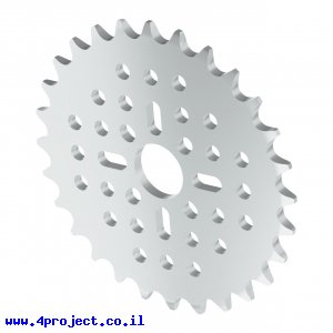 גלגל שיניים לשרשרת 8mm, לציר 14 מ"מ, אלומיניום - 28 שיניים