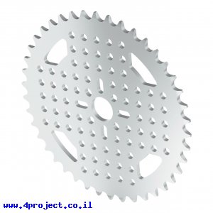 גלגל שיניים לשרשרת 8mm, לציר 14 מ"מ, אלומיניום - 42 שיניים