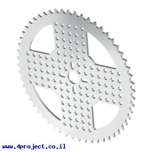 גלגל שיניים לשרשרת 8mm, לציר 14 מ"מ, אלומיניום - 56 שיניים