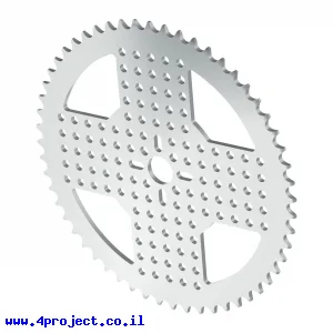 גלגל שיניים לשרשרת 8mm, לציר 14 מ"מ, אלומיניום - 56 שיניים