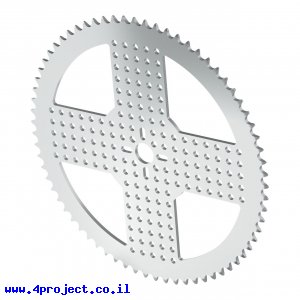 גלגל שיניים לשרשרת 8mm, לציר 14 מ"מ, אלומיניום - 70 שיניים
