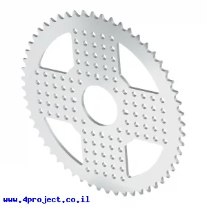 גלגל שיניים לשרשרת 8mm, לציר 32 מ"מ, אלומיניום - 56 שיניים