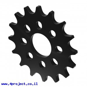 גלגל שיניים לשרשרת 8mm, לציר 14 מ"מ, פלסטיק - 16 שיניים