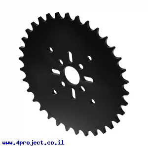 גלגל שיניים לשרשרת 8mm, לציר 14 מ"מ, פלסטיק - 34 שיניים