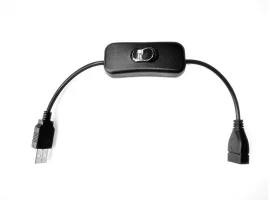 תמונה של מוצר כבל USB A נקבה ל-A זכר באורך 25 ס"מ - חשמל בלבד, מפסק