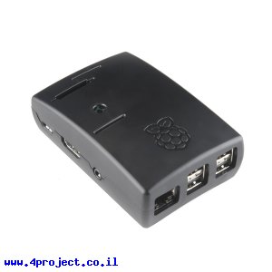 מארז פלסטיק לכרטיסי Raspberry PI דגם B+ - שחור